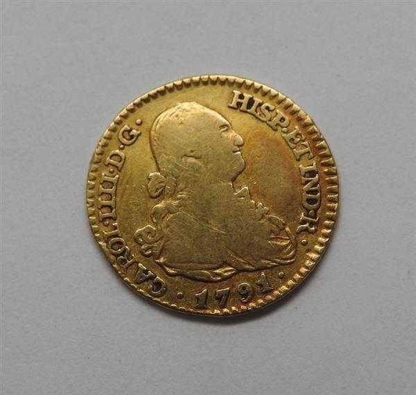 Antique Estate 1791 Spain 1 Escudo Charles IV Gold Coin | GGEMSonline