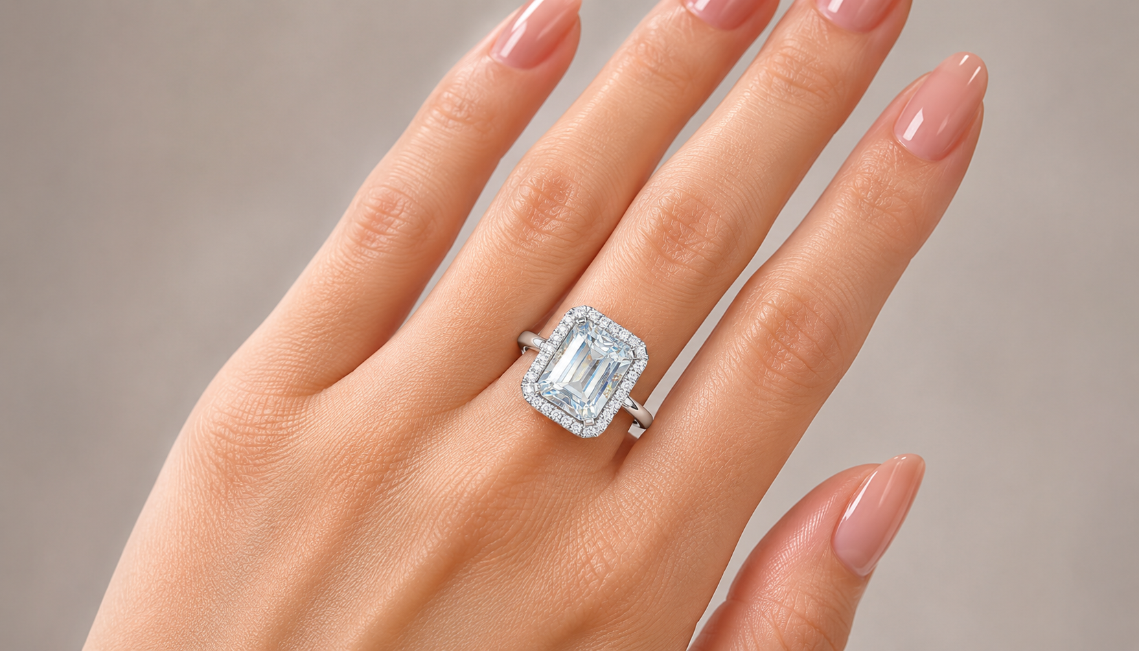 14K White Gold Aquamarine Diamond Cocktail Ring Estate