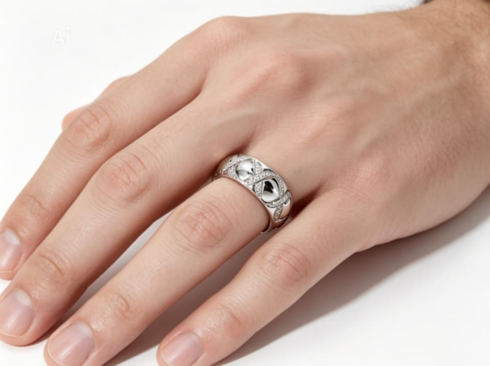 18K White Gold Diamond Xs Wedding Band Ring Estate by Hidalgo