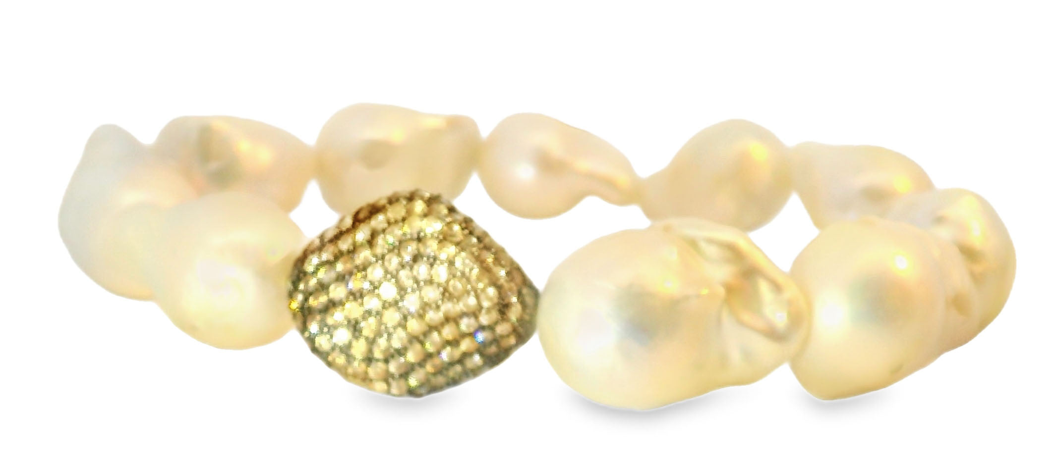 Wonderful Estate Vermeil Sterling Silver Biwa Pearl Stacking Bracelet - GGEMSonline