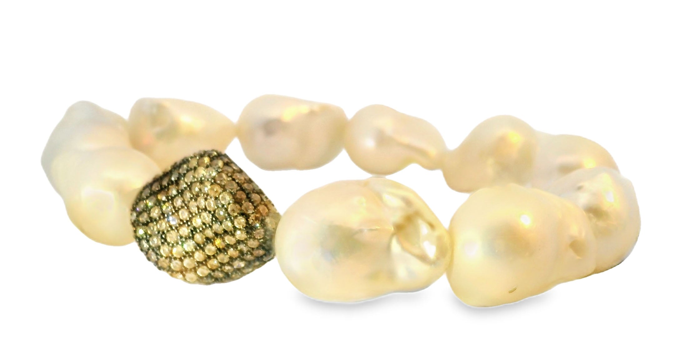 Wonderful Estate Vermeil Sterling Silver Biwa Pearl Stacking Bracelet - GGEMSonline