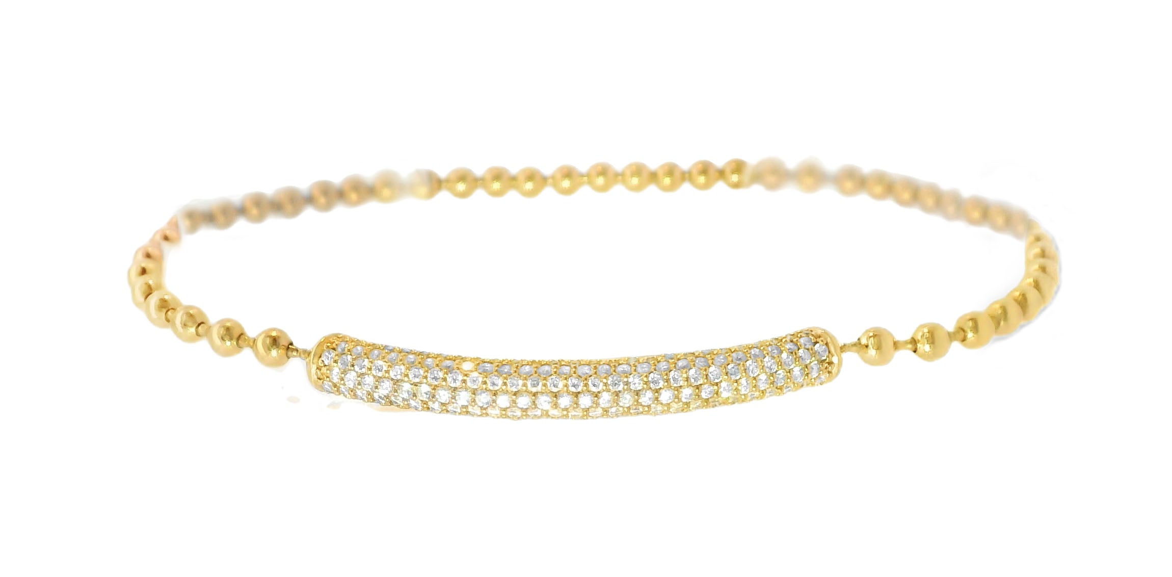 Fabulous DeHaho Paved Diamond Beaded Balls Slip-On Slip On Bangle Bracelet - GGEMSonline