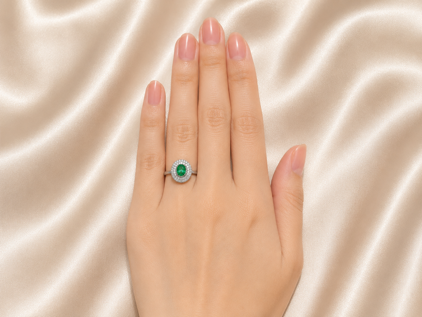 14K White Gold Paraiba Tourmaline and Diamond Cocktail Ring Estate
