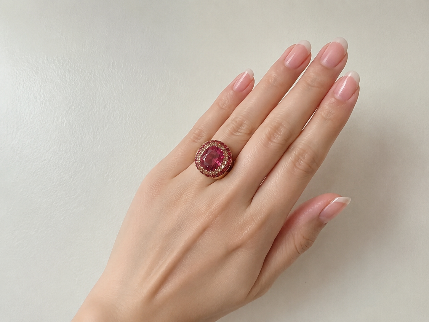 14K White Gold Diamond Sapphire Ruby Amethyst Bold Ring