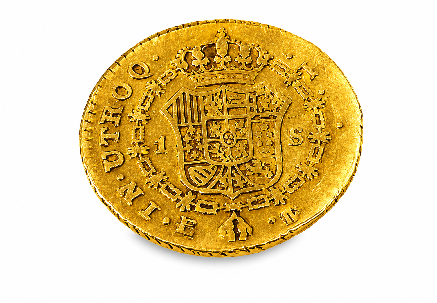 1791 Spain 1 Escudo Charles IV Gold Coin Antique Estate