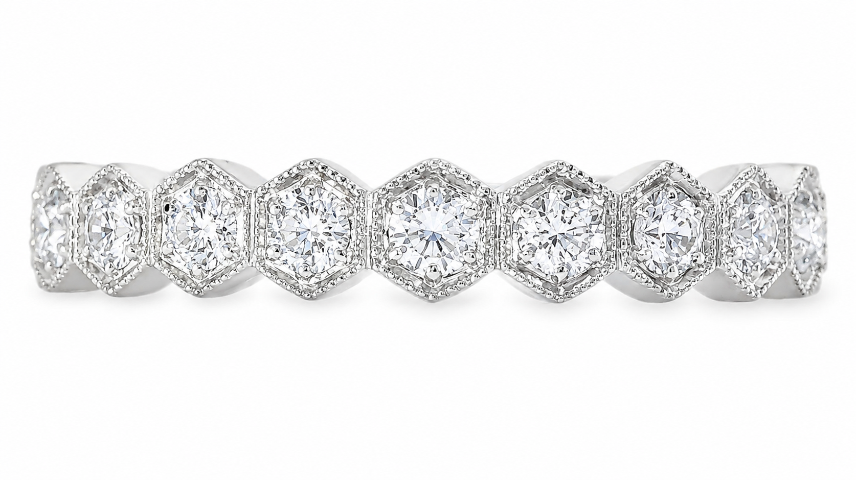 18K White Gold Diamond Eternity Band Ring