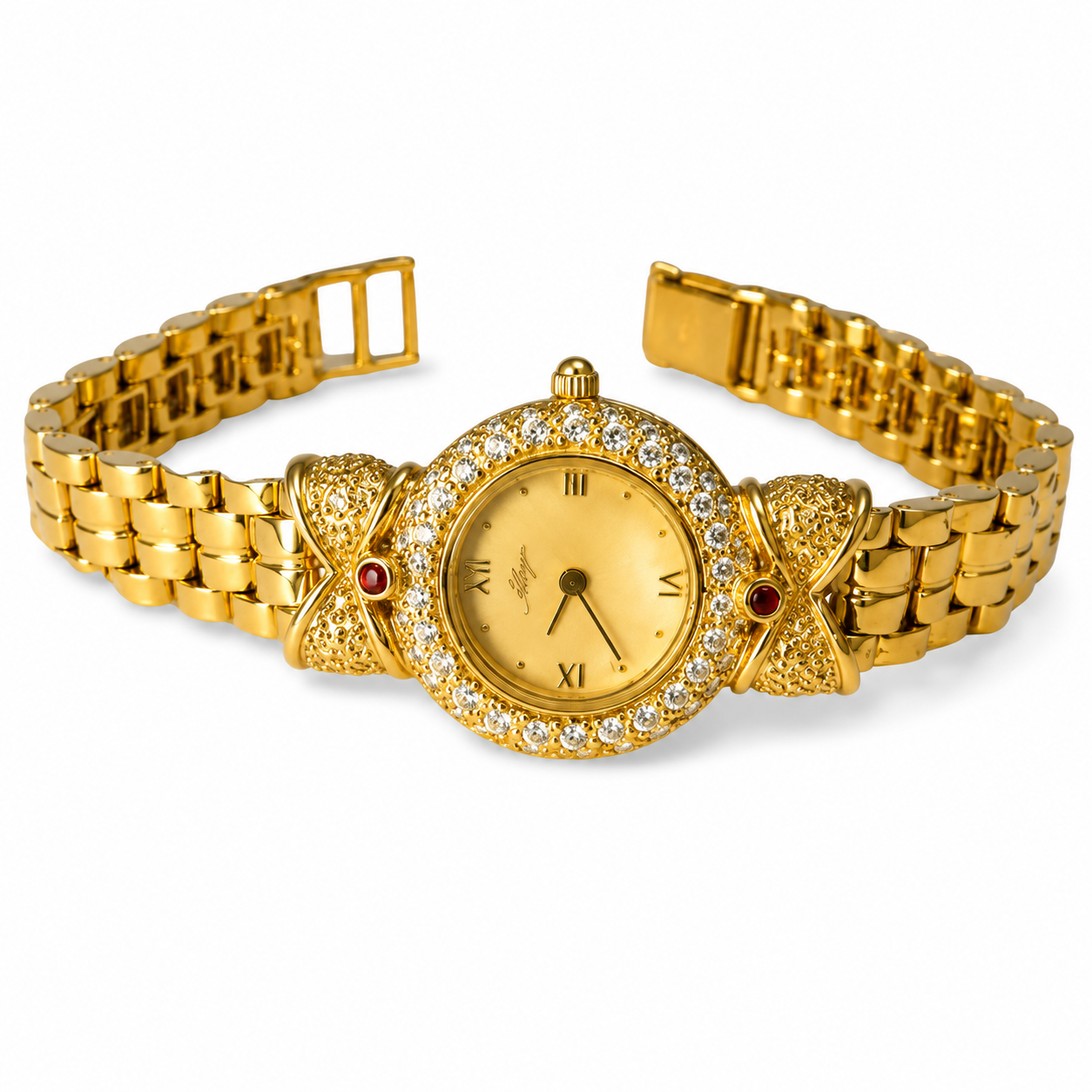 14K Yellow Gold Allegro Diamond Ladies Wristwatch Wrist Watch