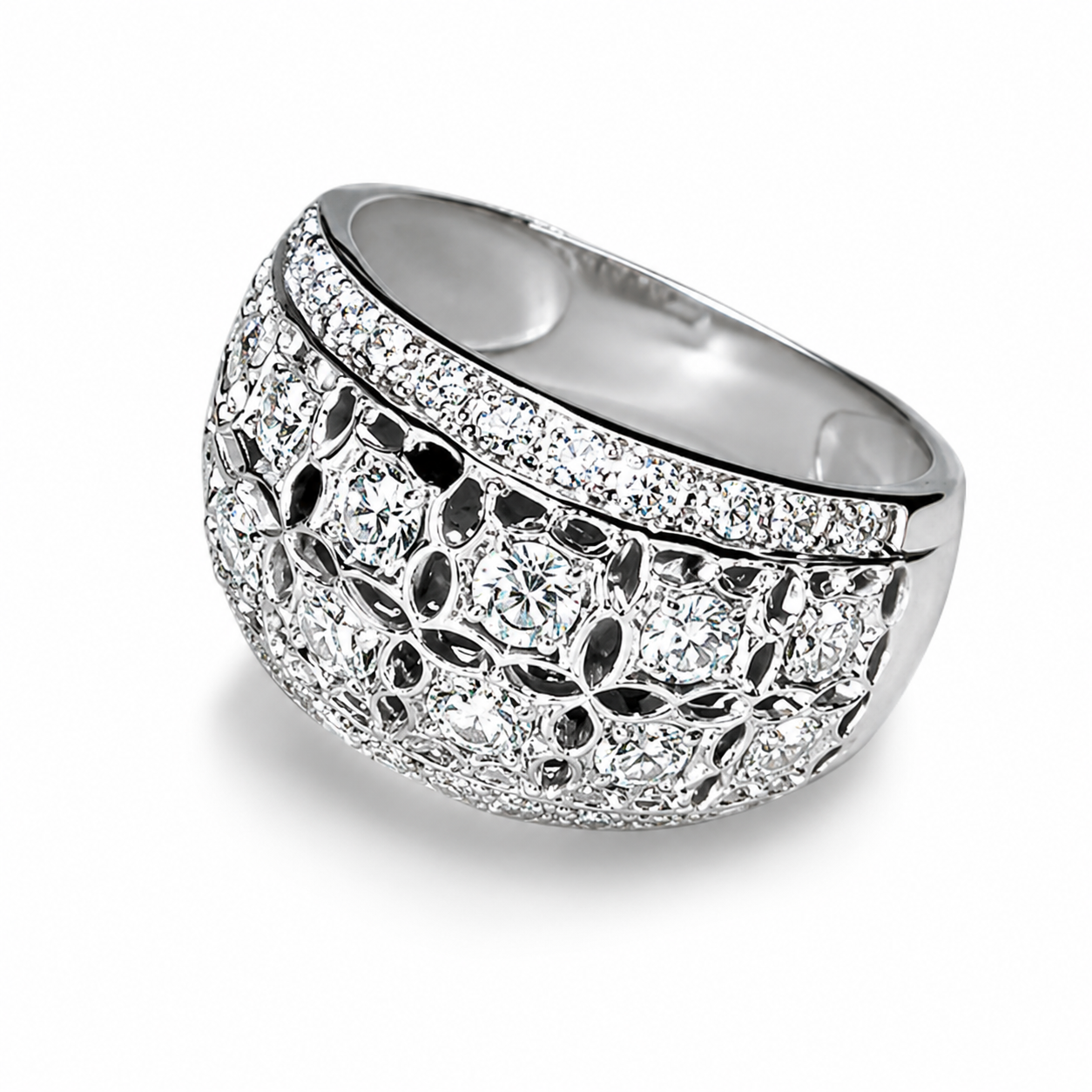 18K Le Vian White Gold Diamond Designer Band Ring
