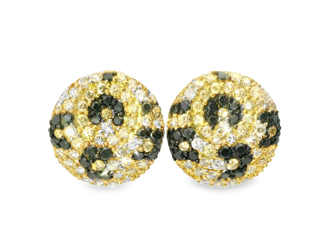 Magnificent Estate 18K White Gold Multi-Color Fancy Diamond Earrings - GGEMSonline