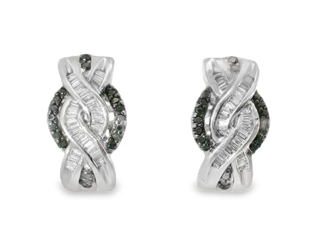 Gorgeous 14K White Gold Diamond Designer Earrings - GGEMSonline