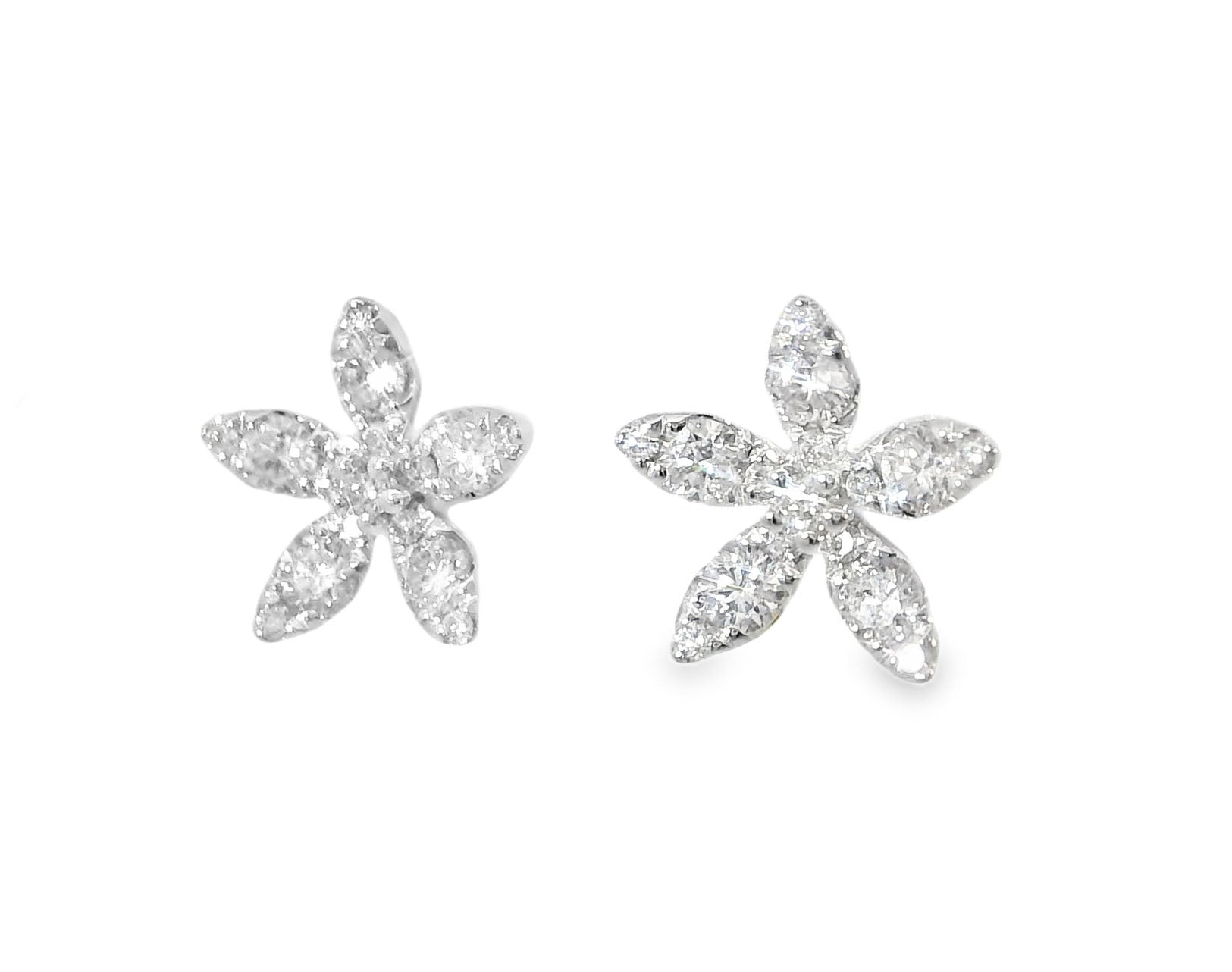 Elegant White Gold Diamond Stud Earrings - GGEMSonline
