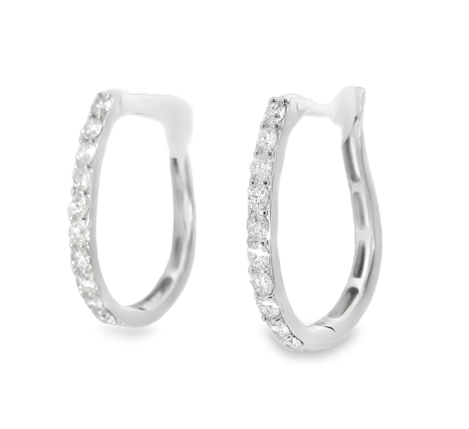 Elegant White Gold Diamond Hoop Earrings - GGEMSonline