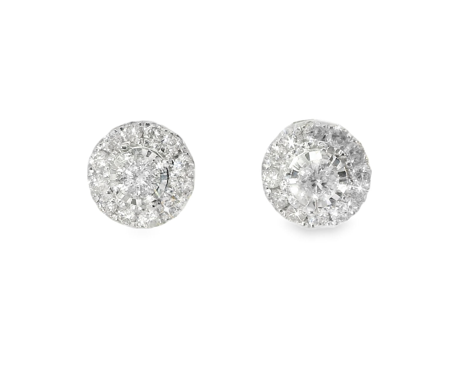 Exquisite White Gold Diamond Stud Earrings - GGEMSonline