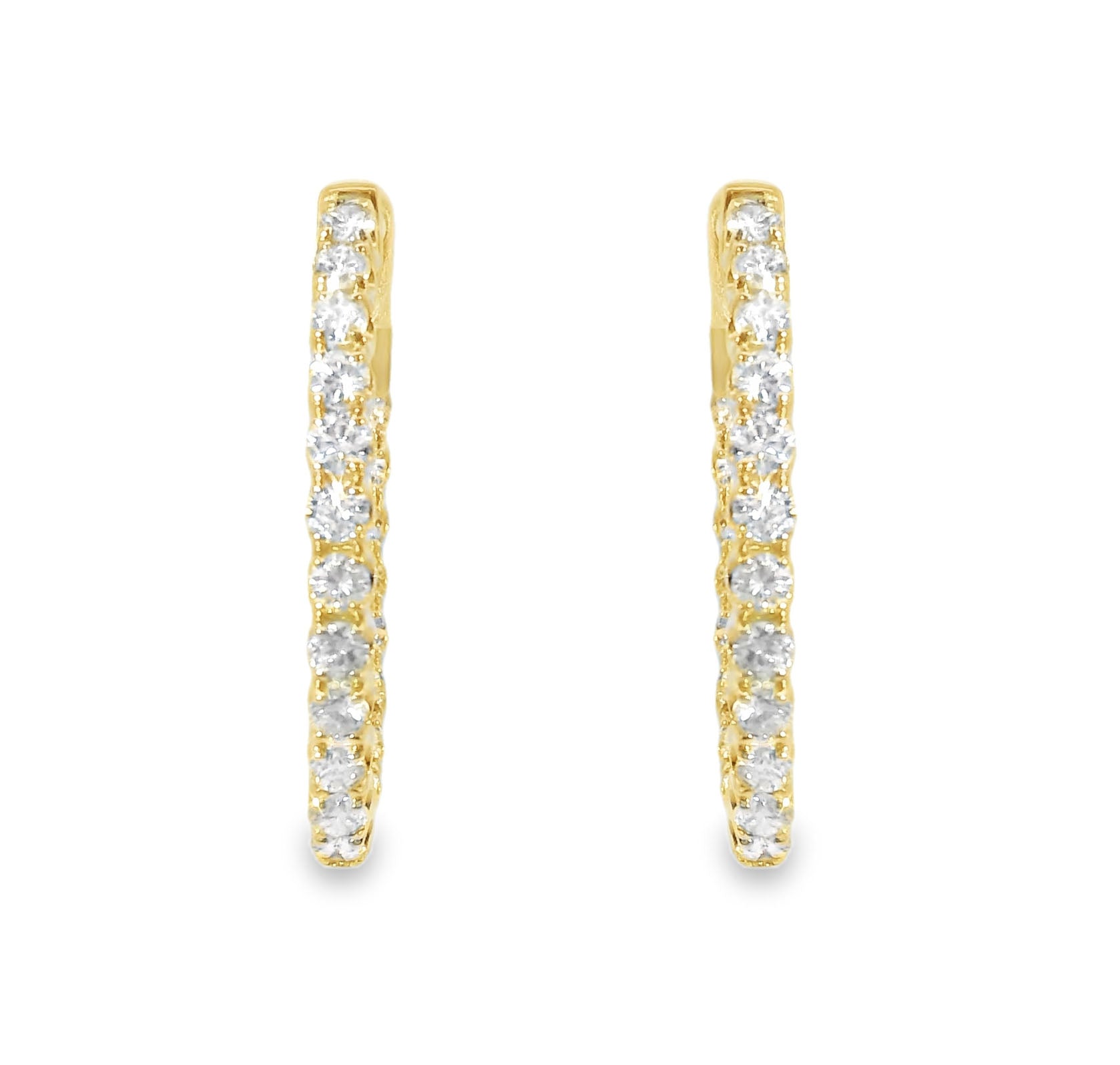 Elegant Gold Diamond Hoop Earrings - GGEMSonline