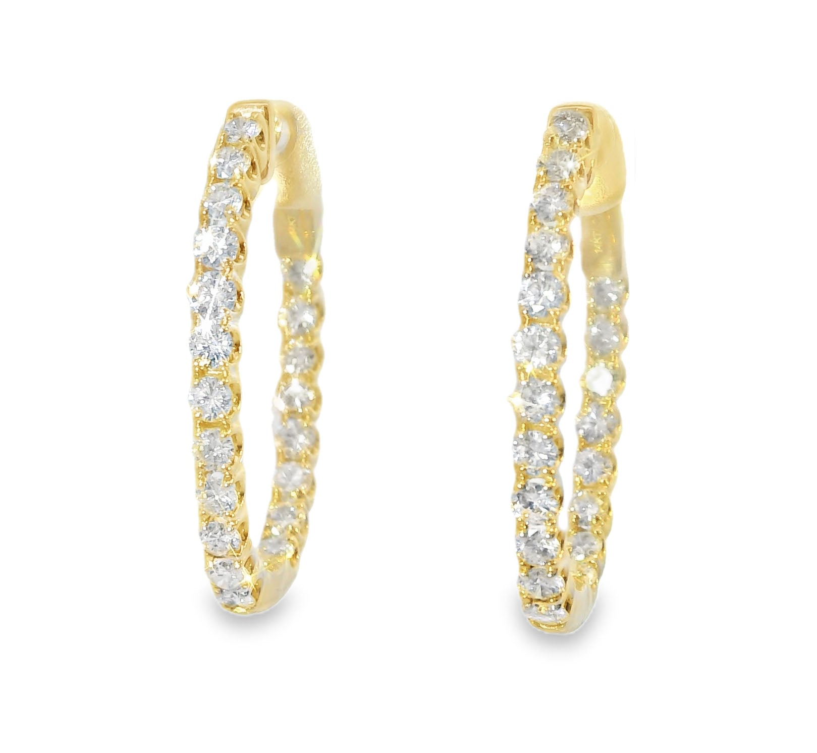 Elegant Gold Diamond Hoop Earrings - GGEMSonline