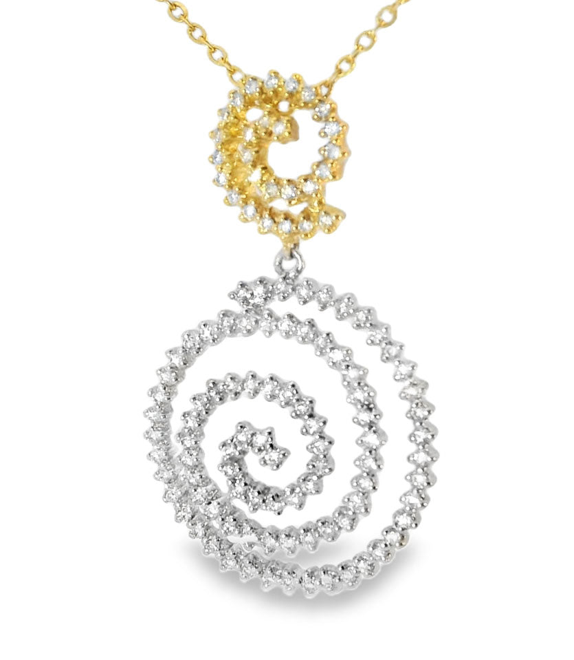 Beautiful 14K White Yellow Gold Diamond Slide Pendant - GGEMSonline