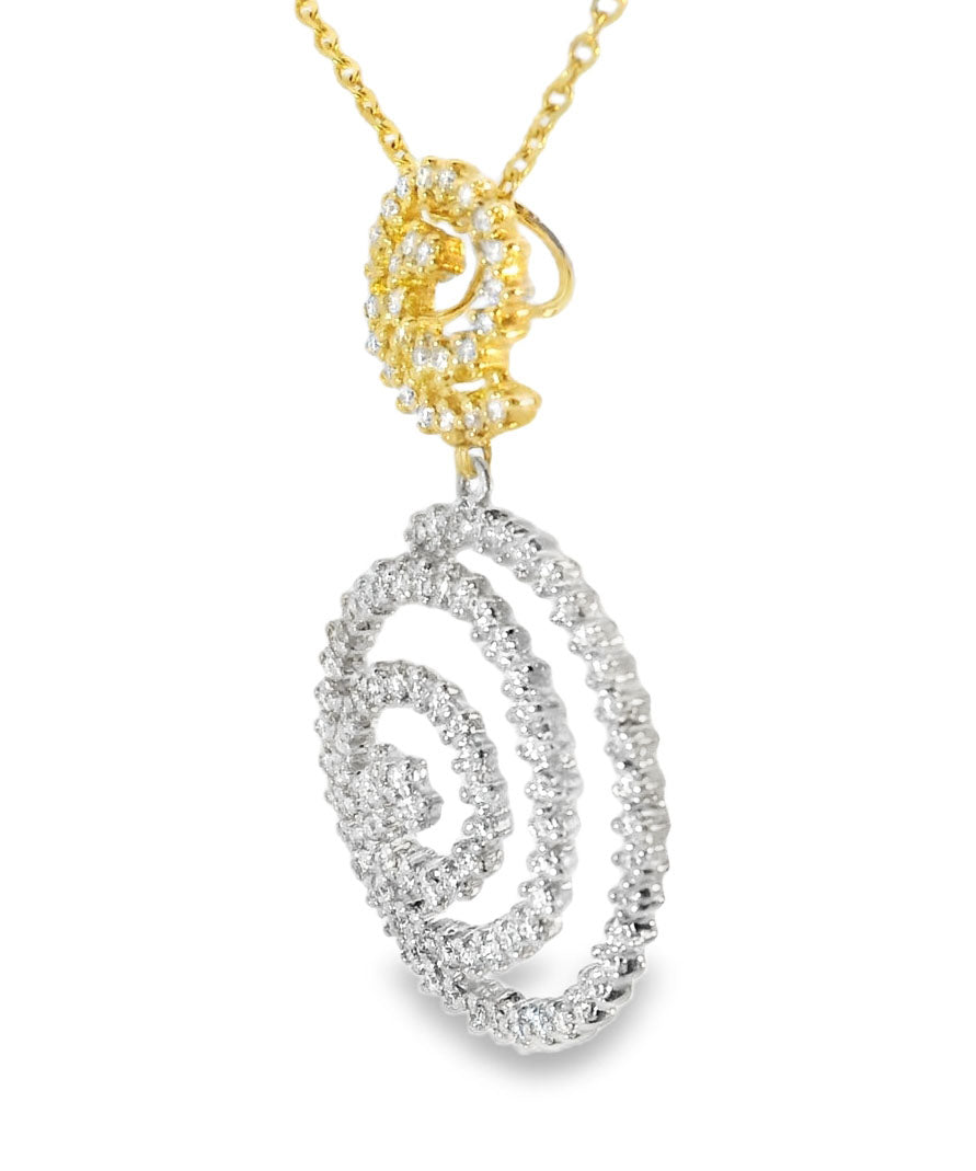 Beautiful 14K White Yellow Gold Diamond Slide Pendant - GGEMSonline