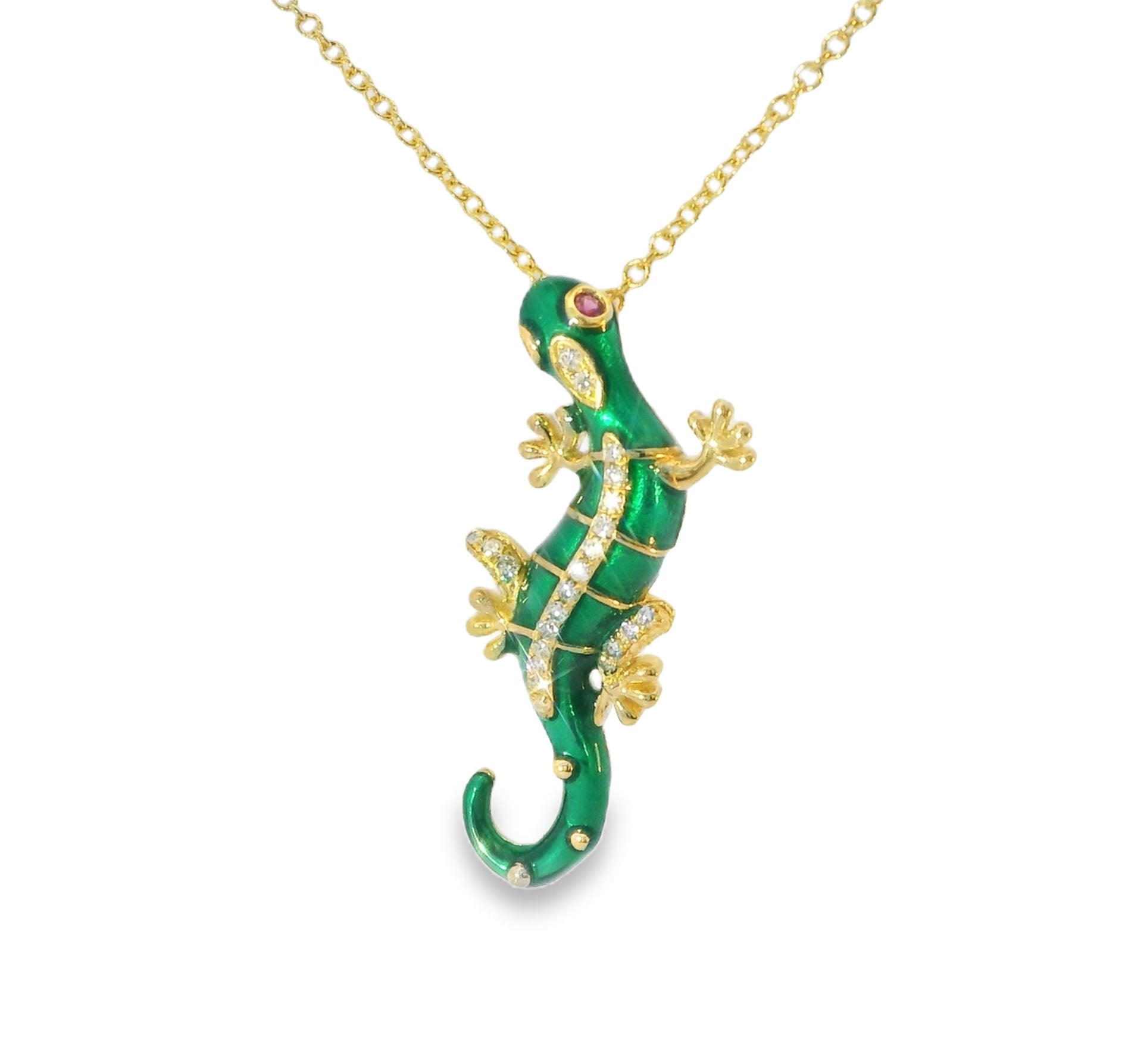 Elegant Gold Lizard Pendant - GGEMSonline