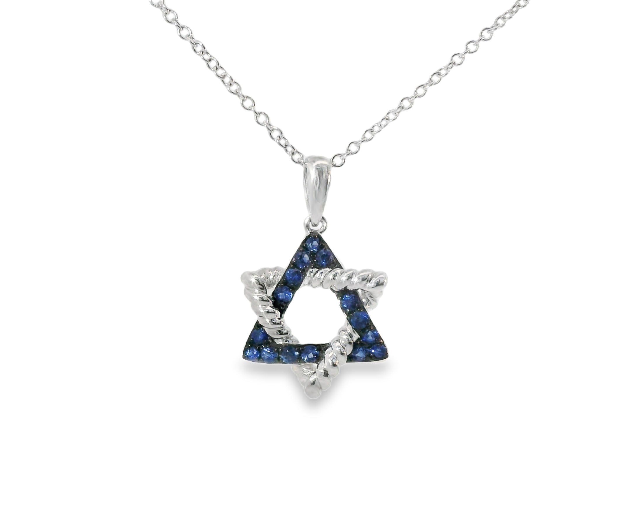 Elegant White Gold Star of David Pendant - GGEMSonline