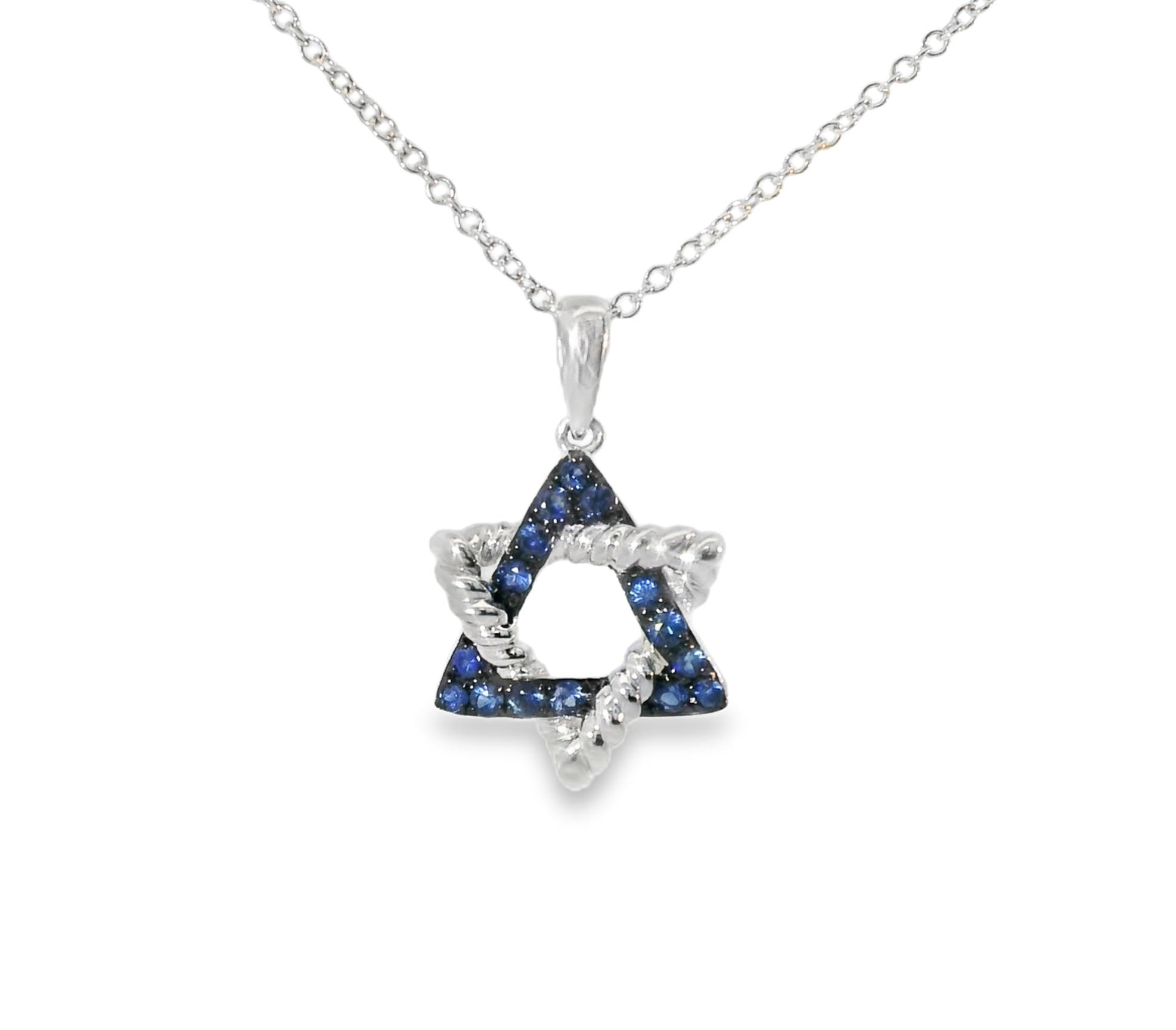 Elegant White Gold Star of David Pendant - GGEMSonline