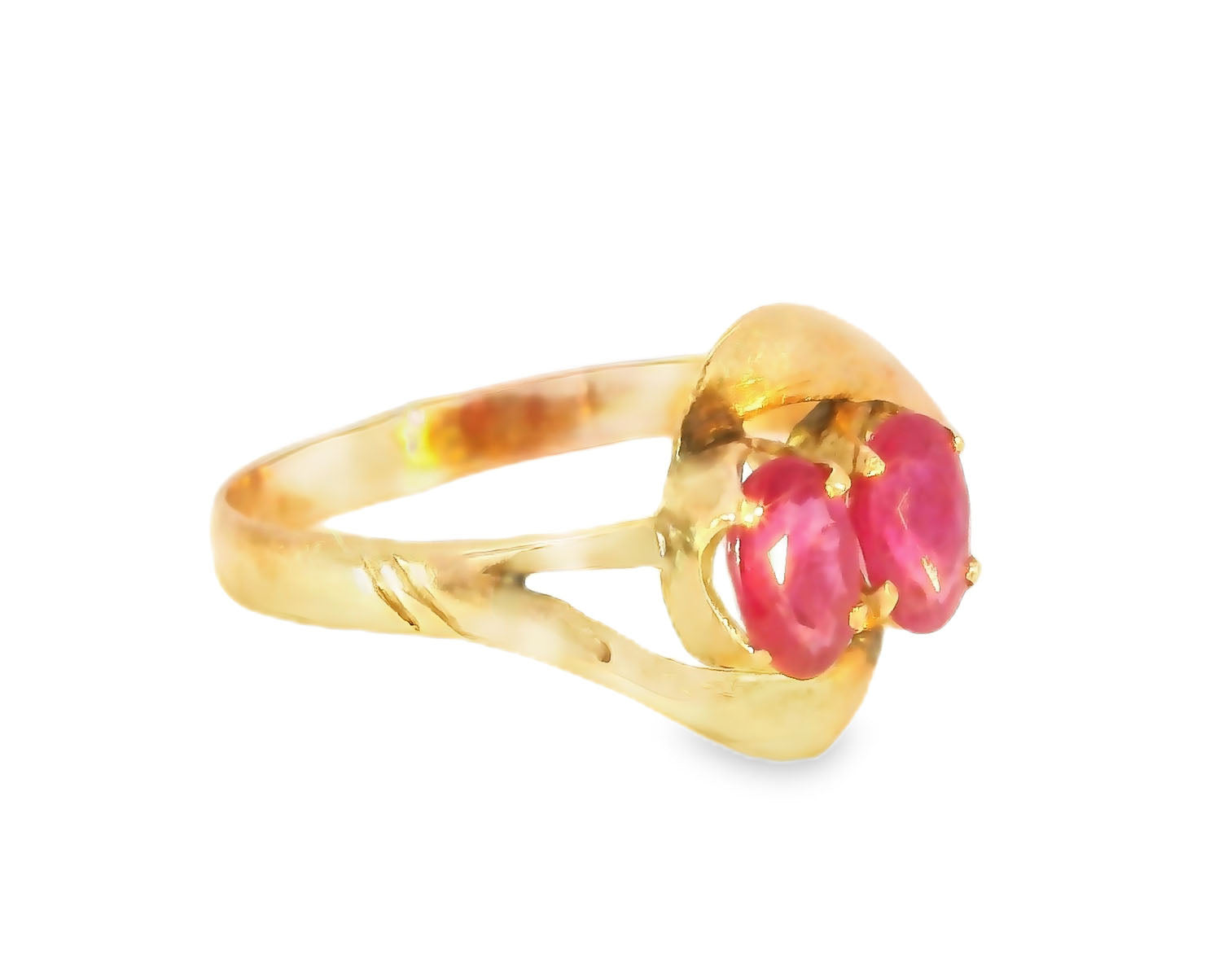 Beautiful Estate 18K Pink Rose Gold Ruby Pinky Ring - GGEMSonline