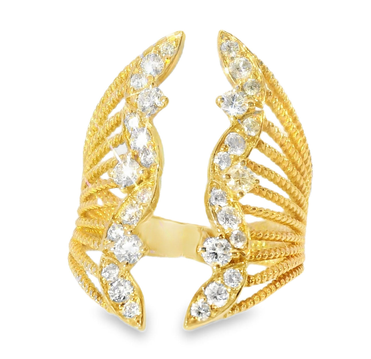 Magnificent Estate 18K Pink Rose Gold Designer Diamond Wire Filigree Band Ring - GGEMSonline