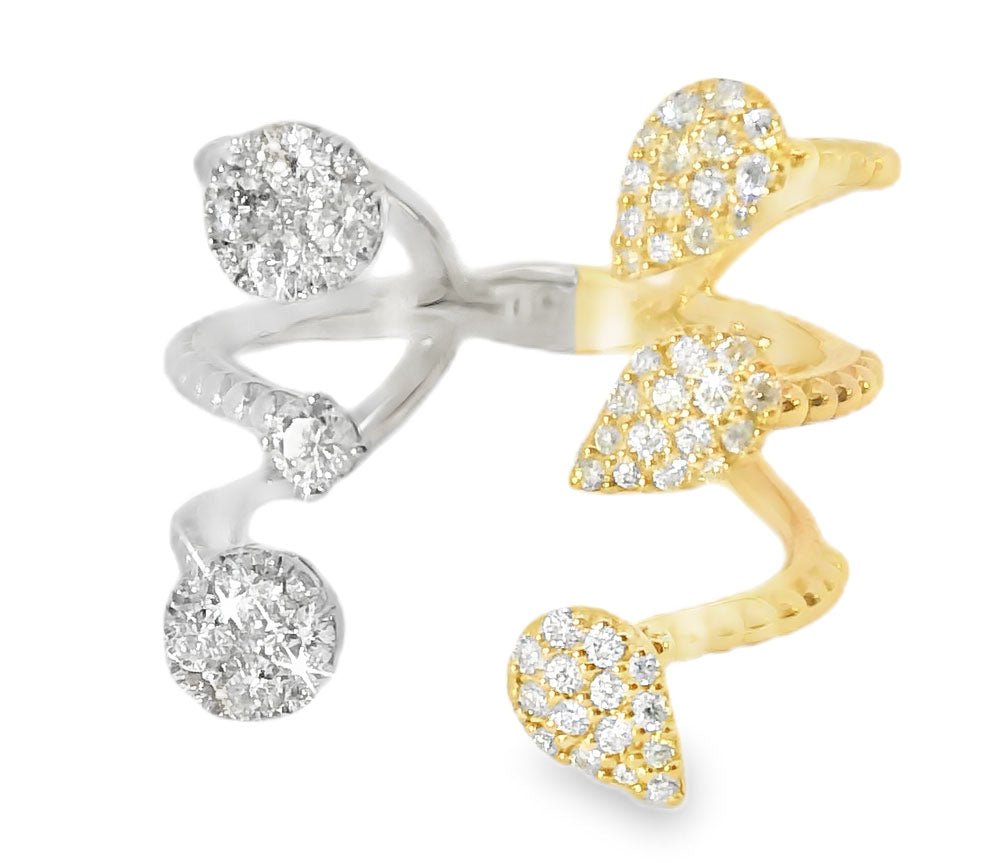 Stunninig Estate 18K Two-Tone Gold Designer Diamond Wire Filigree Band Ring - GGEMSonline