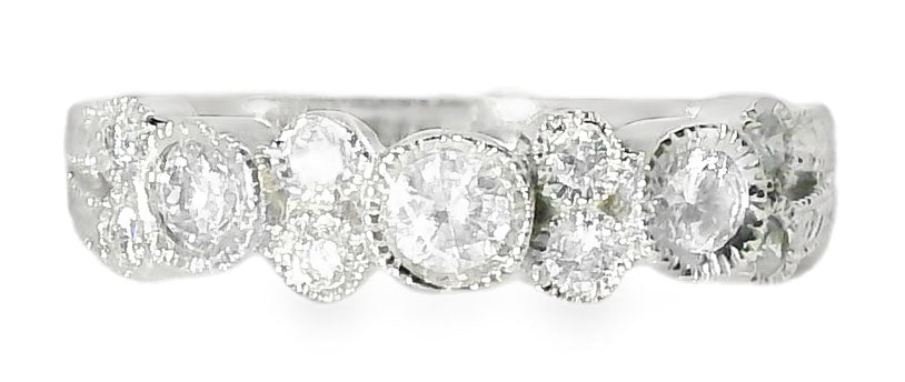 Wonderful Estate 14K White Gold Diamond Wedding Band Ring - GGEMSonline