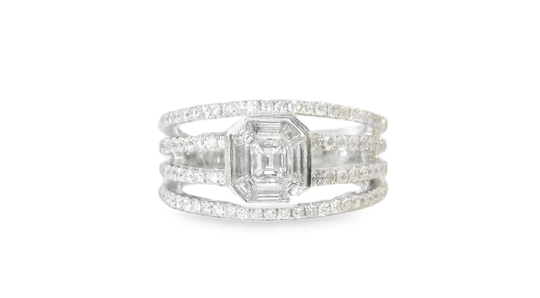 Gorgeous Estate 14K White Gold Engagement Diamond Ring - GGEMSonline