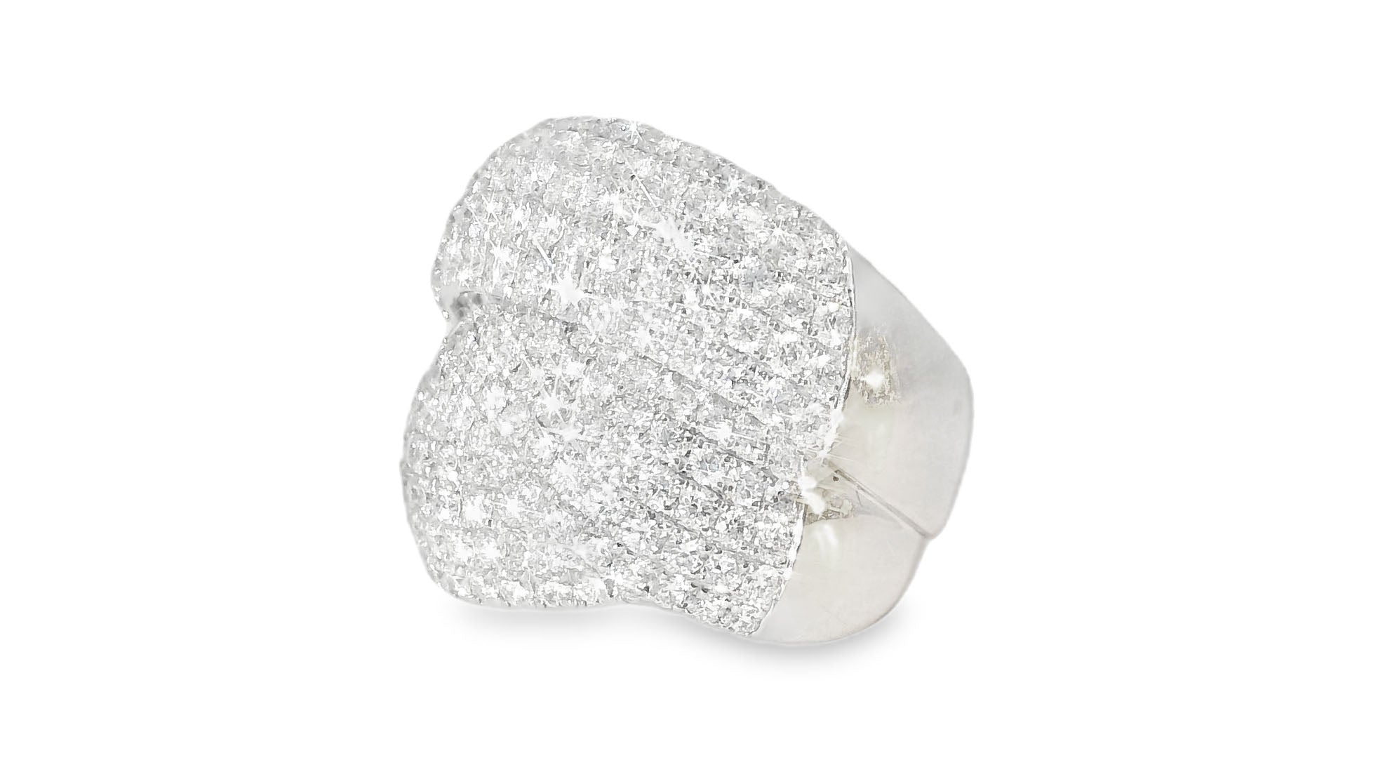 Exceptional 18K White Gold Diamond Designer Ring Band - GGEMSonline