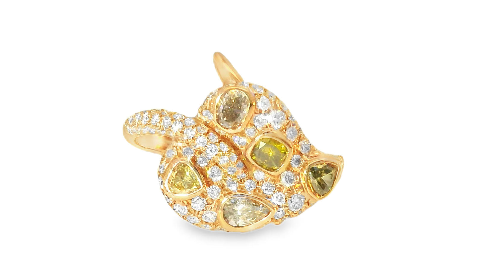 Stunning Estate 18K Pink Rose Gold Color Fancy Diamond Ring Earrings Set - GGEMSonline