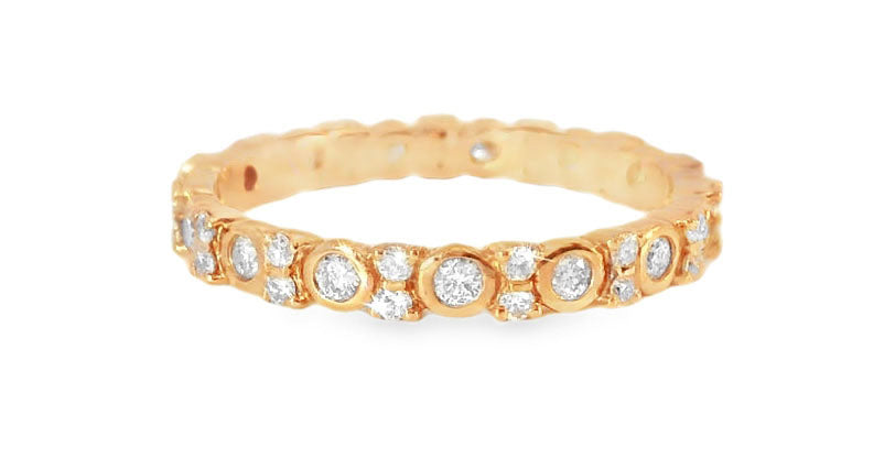 Fabulous 14K Pink Rose Gold Diamond Eternity Wedding Band Ring - GGEMSonline