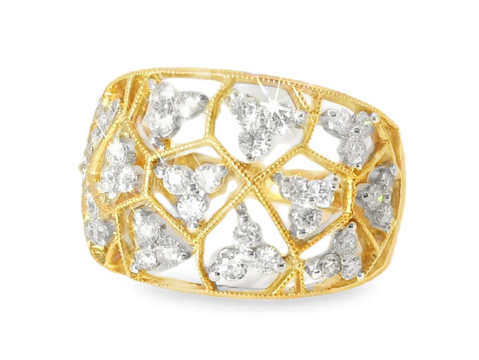 Gorgeous 14K Pink Rose Gold Diamond Beehive Cocktail Ring - GGEMSonline