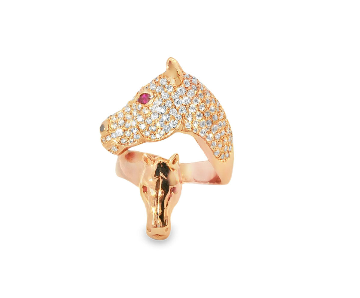 Elegant Rose Gold Horse Head Ring - GGEMSonline