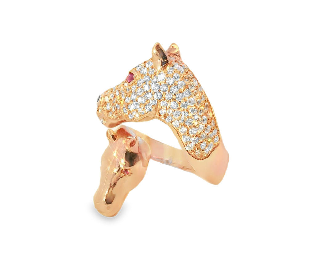 Elegant Rose Gold Horse Head Ring - GGEMSonline