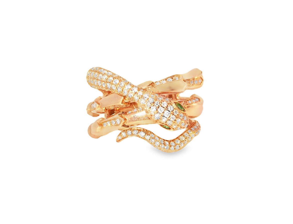 Elegant Snake-Inspired Diamond Ring - GGEMSonline