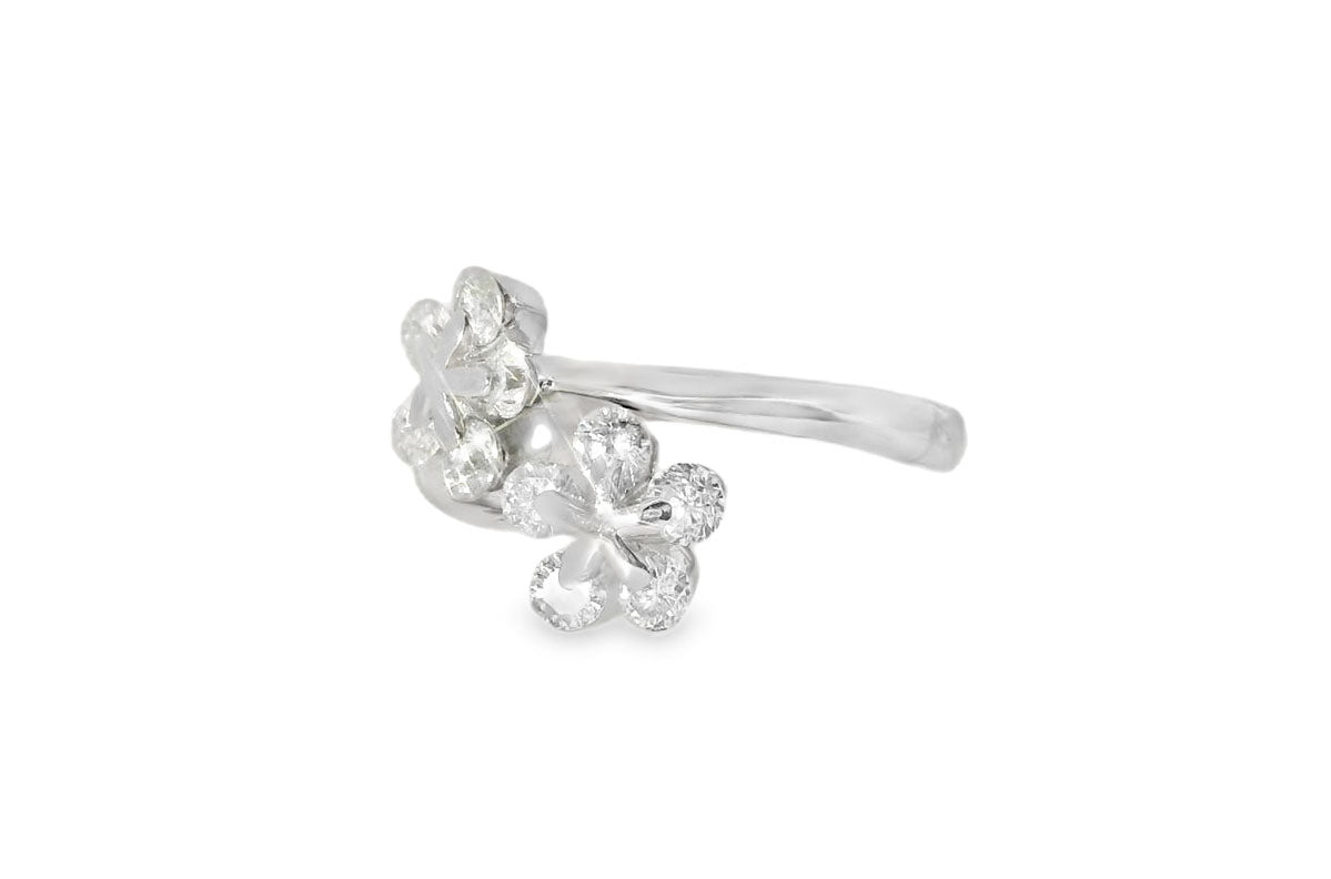Elegant Floral White Gold Diamond Ring - GGEMSonline