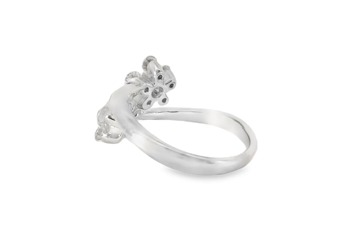 Elegant Floral White Gold Diamond Ring - GGEMSonline