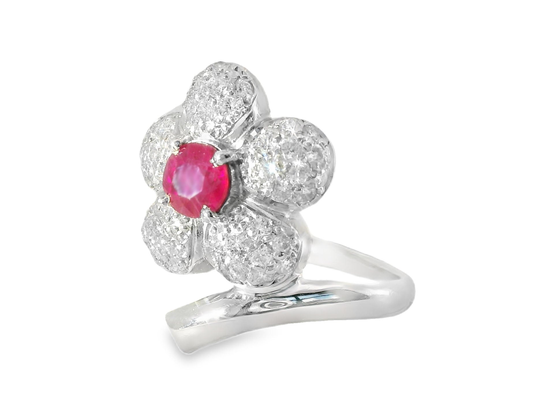Elegant Floral Ruby Ring - GGEMSonline