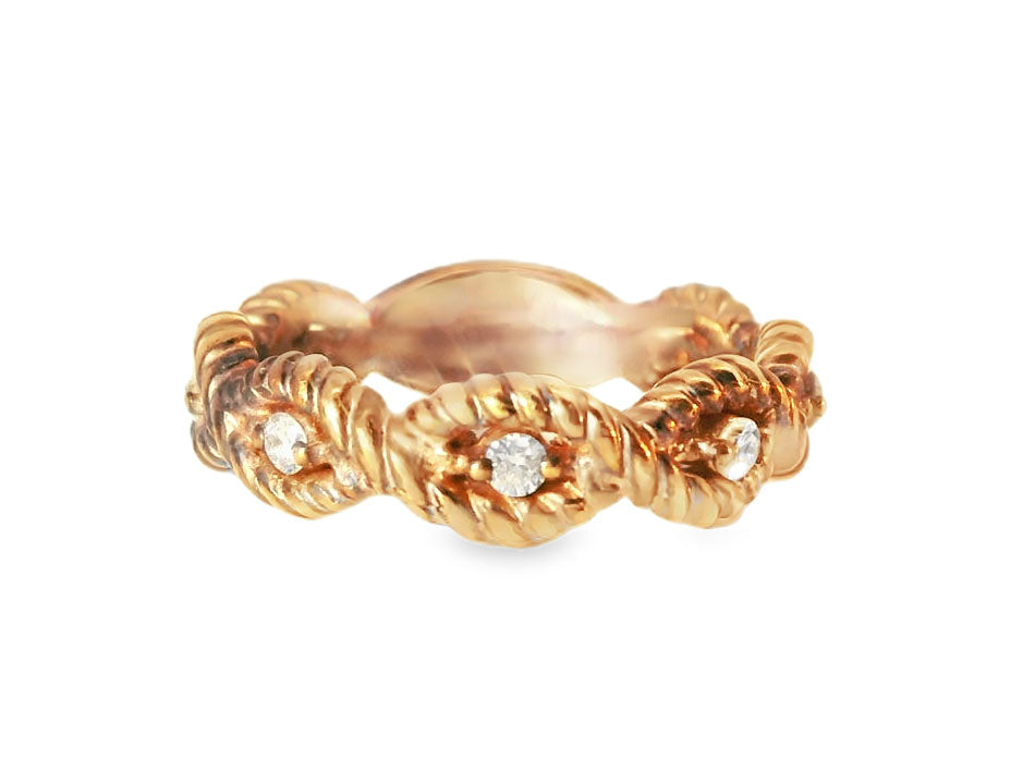 Gorgeous Estate 14K Pink Rose Gold Diamond Eternity Wedding Band Ring