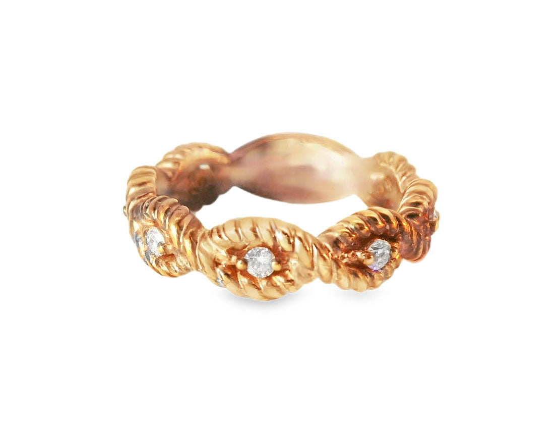 Gorgeous Estate 14K Pink Rose Gold Diamond Eternity Wedding Band Ring