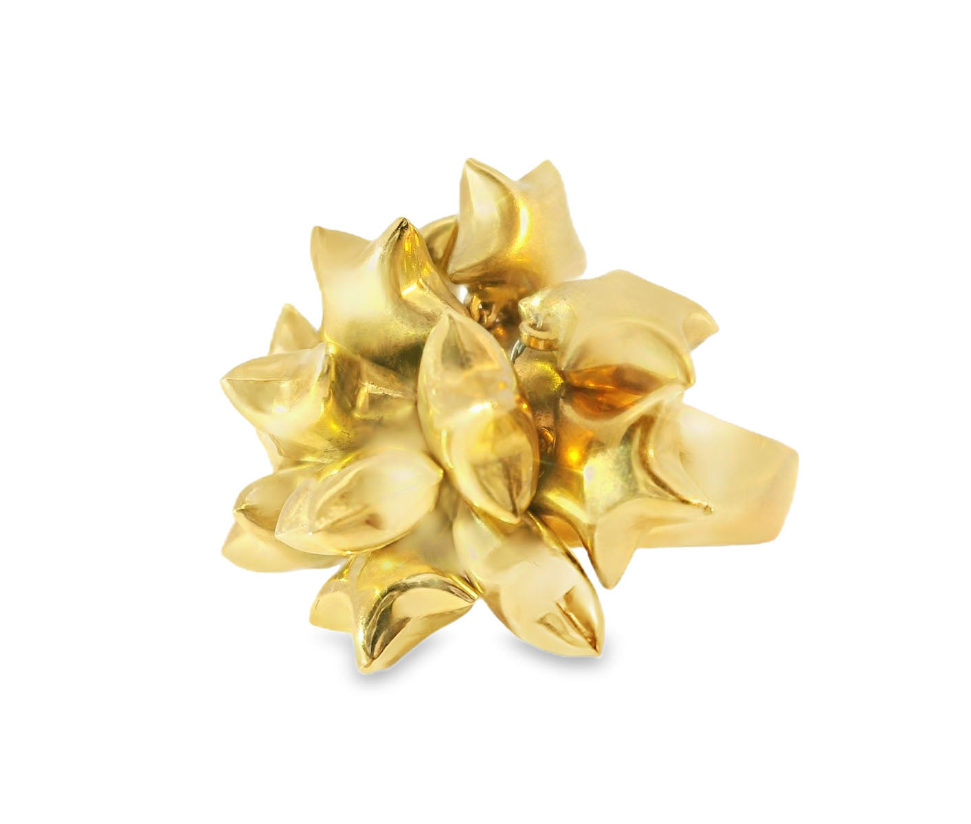 Stunning 14K Yellow Gold Movable Cluster Star Ring
