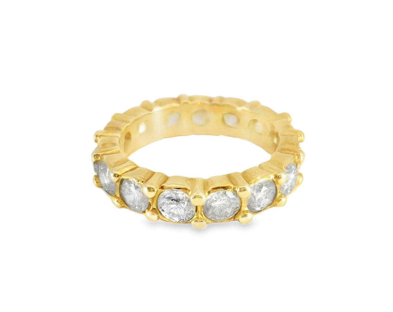 Magnificent Estate 14K Pink Rose Gold Diamond Eternity Wedding Band Ring