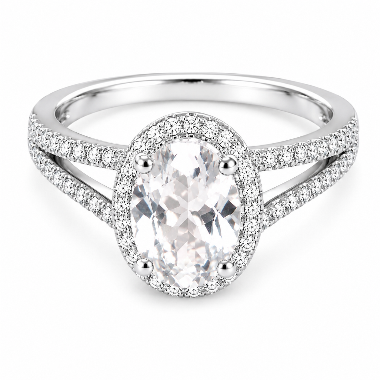 14K White Gold Aquamarine Diamond Engagement Ring Estate