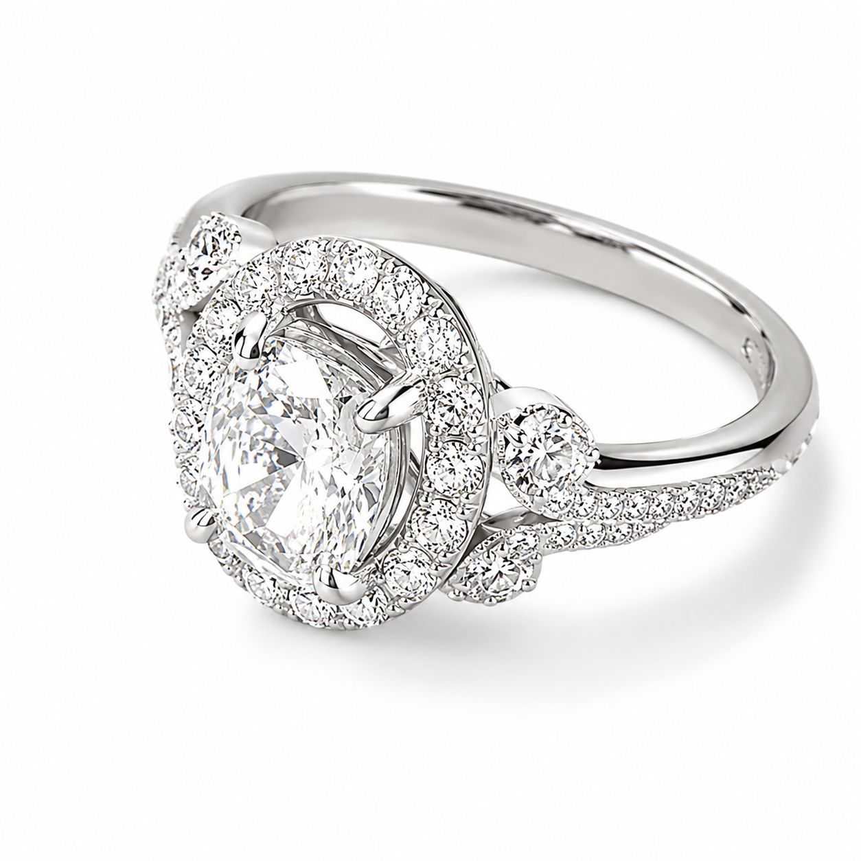 18K White Gold Fancy Yellow Diamond Filigree Engagement Ring