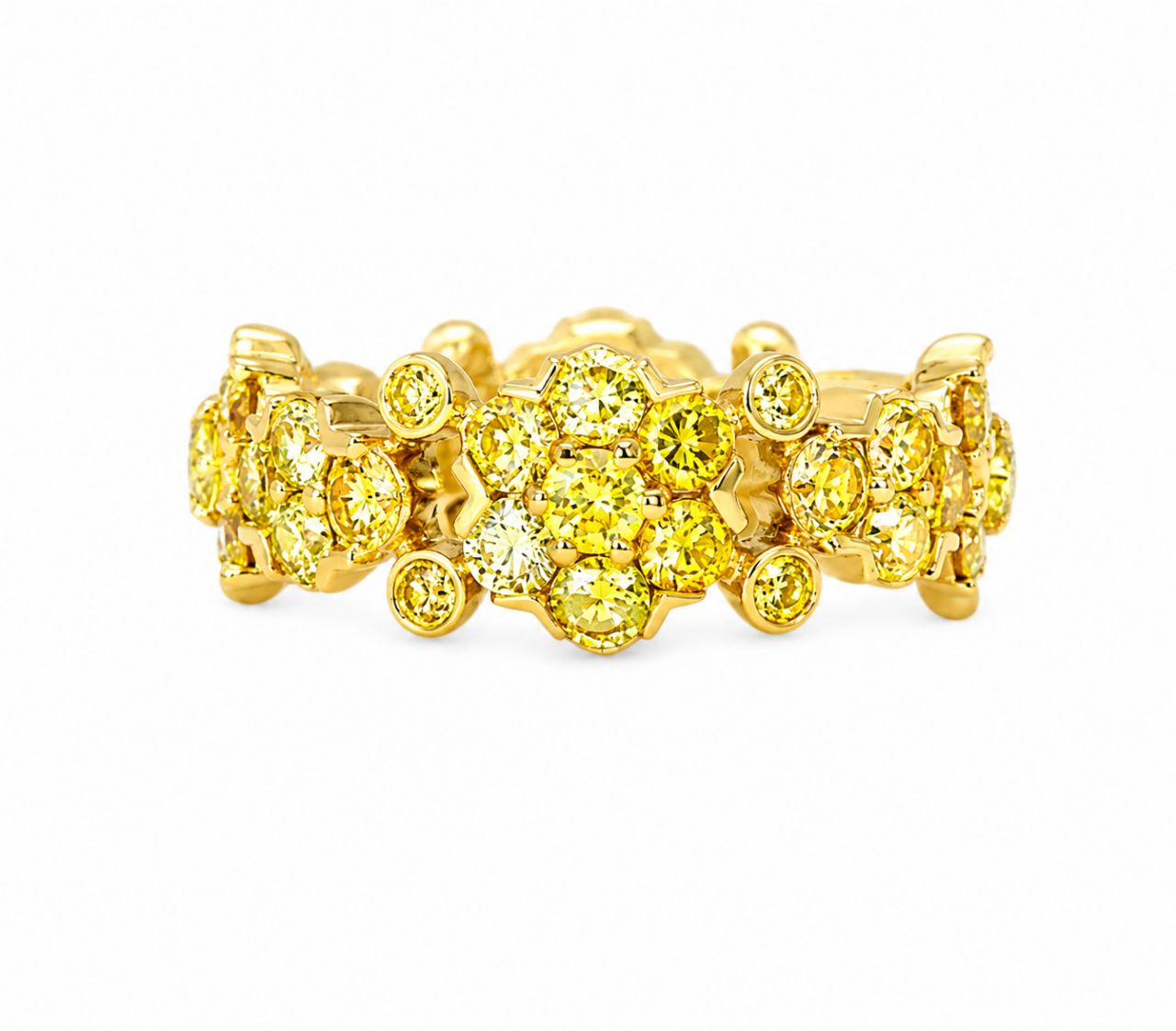 14K Yellow Gold Diamond Eternity Infinity Wedding Band Ring Estate