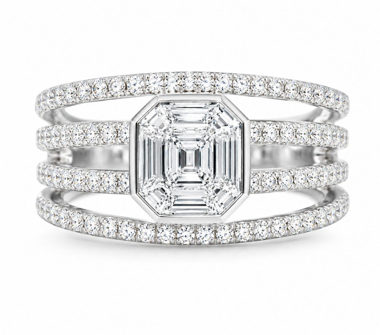 14K White Gold Diamond Engagement Ring Estate