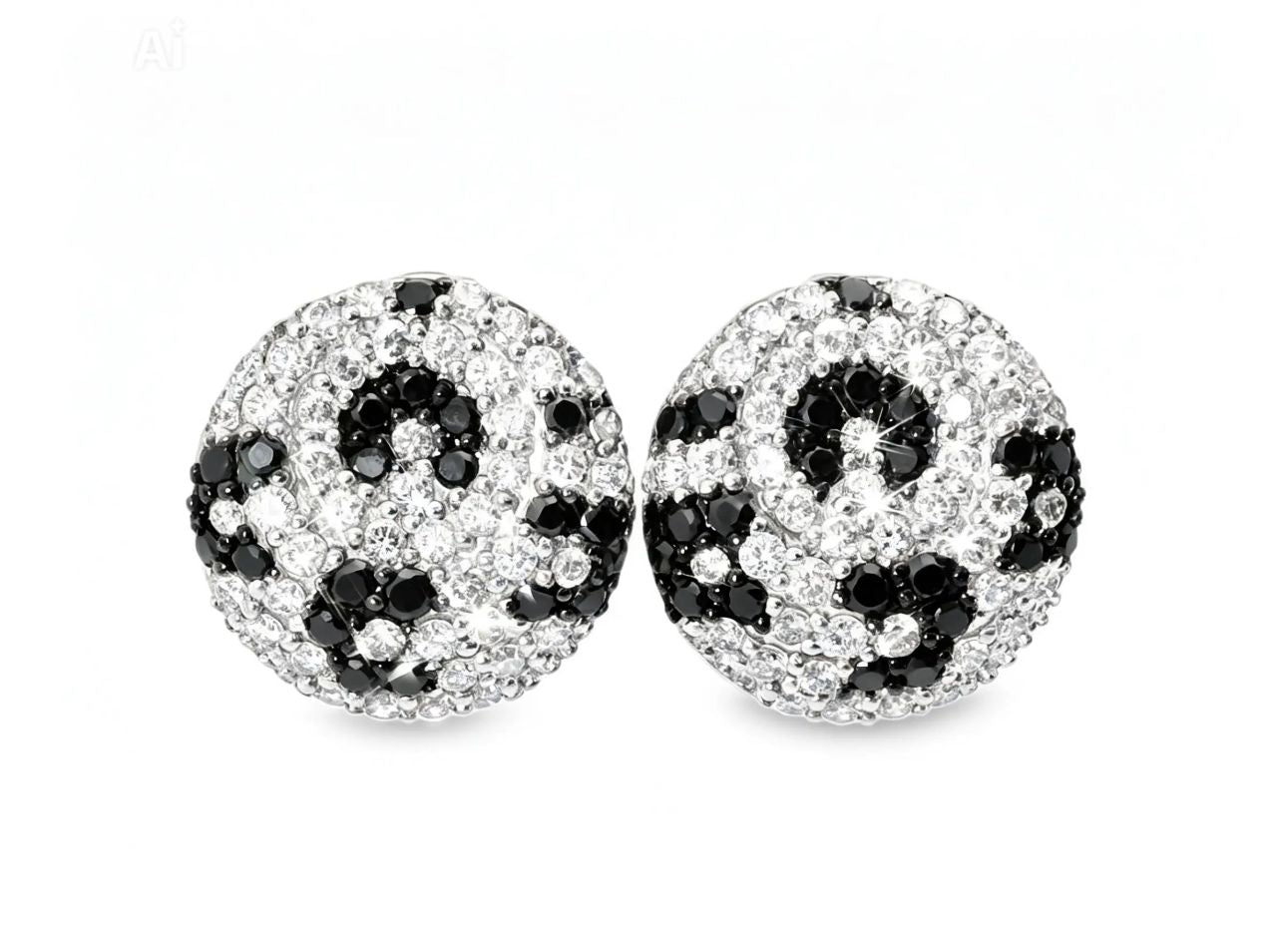 18K White Gold Multi Color Fancy Diamond Earrings