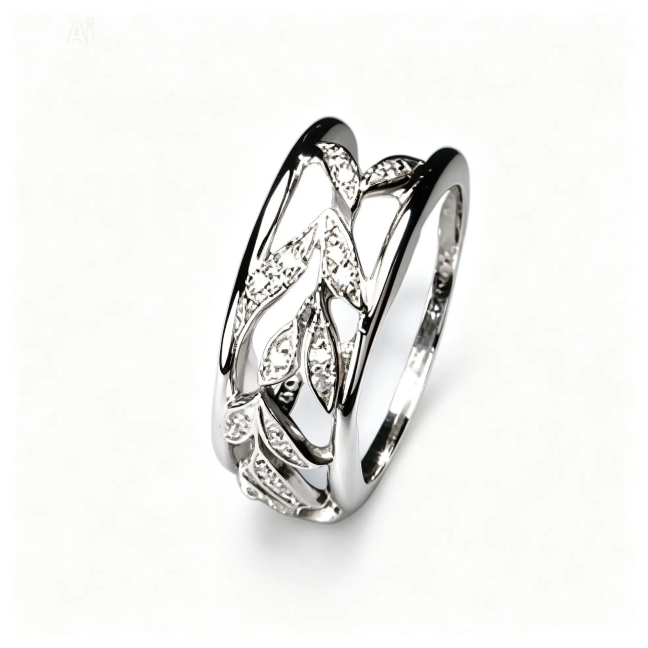 18K White Gold Hidalgo Interchangeable Floral Jacket Diamond Band Ring