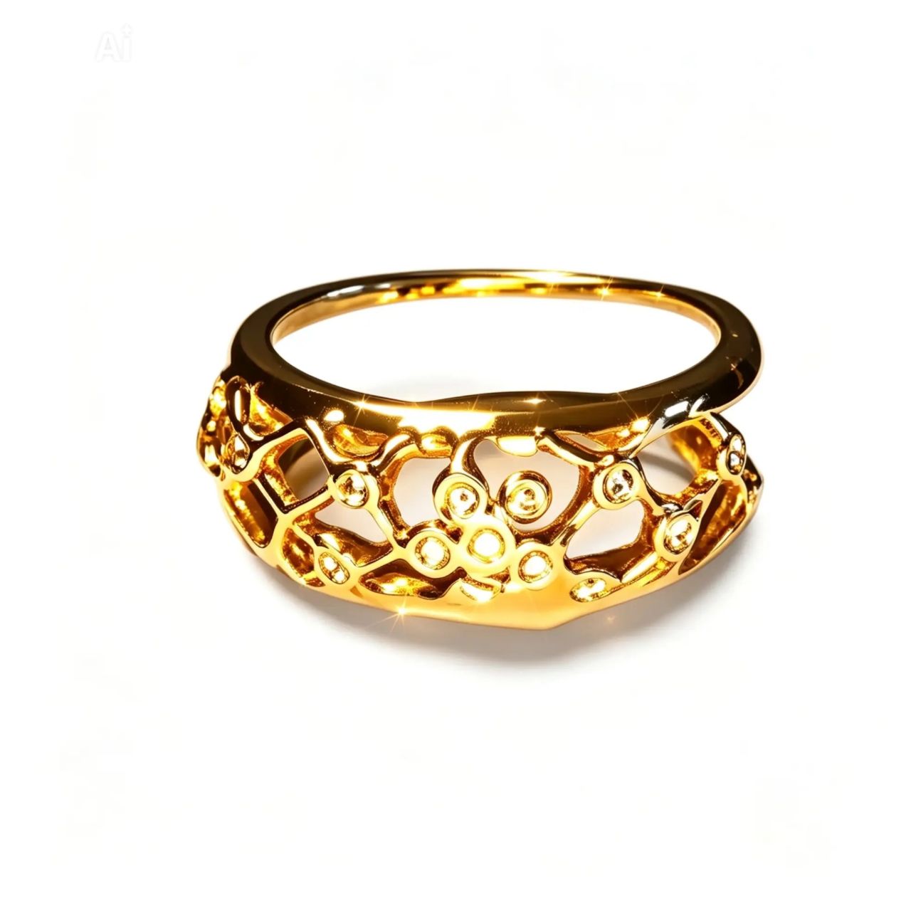 18K Yellow Gold Hidalgo Interchangeable Floral Jacket Diamond Band Ring